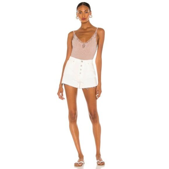 NWT Free People pink embroidered cotton blend thong bodysuit, S - Picture 5 of 8